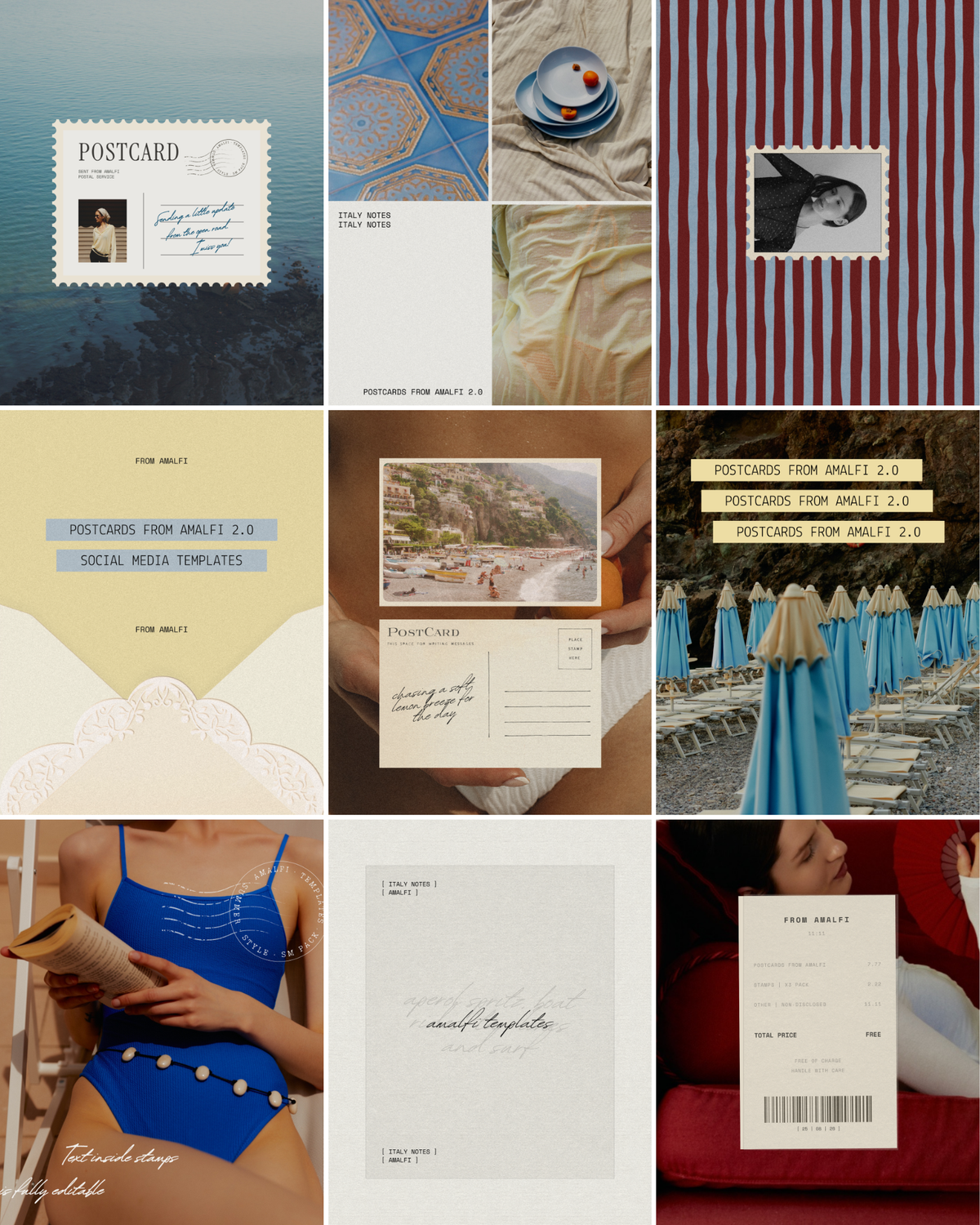 POSTCARDS FROM AMALFI 2.0 | FEED TEMPLATES